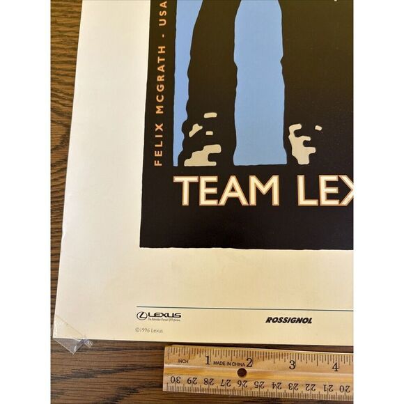 Rare 1996 Team Lexus Rossignol World Pro Ski Tour Poster Club Med Felix McGrath - Picture 2 of 11